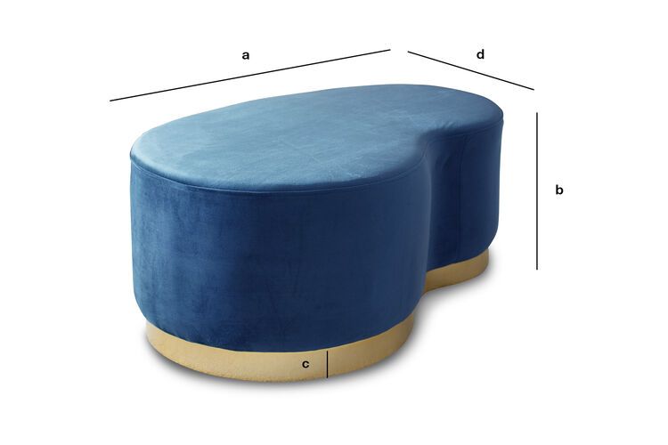 Pouf in ottone e velluto Dallas - art déco impeccabile